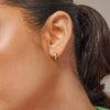Enamel Laia Huggie Hoop Earrings, Gold