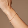 Enamel Lola Bracelet, Gold & Cream