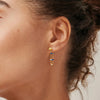 Enamel Lola Huggie Hoop Earrings, Gold & Blue