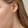 Enamel Lola Huggie Hoop Earrings, Gold & Cream