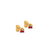 Enamel Mini Cherry Stud Earrings, Gold
