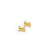 Enamel Mini Clover Organic Stud Earrings, Gold