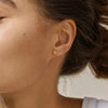 Enamel Mini Clover Organic Stud Earrings, Gold