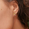 Enamel Mio Pearl Stud Earrings, Gold