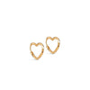Enamel Organic Heart Small Hoops, Gold