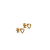 Enamel Organic Heart Stud Earrings, Gold