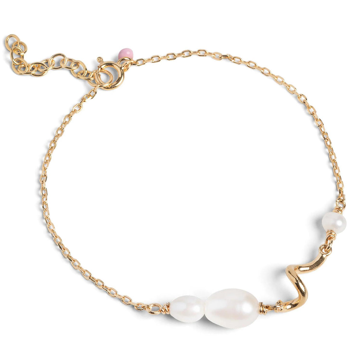 Enamel Pearlie Twist Bracelet, Gold