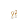 Enamel Significant Huggie Hoop Earrings, Gold
