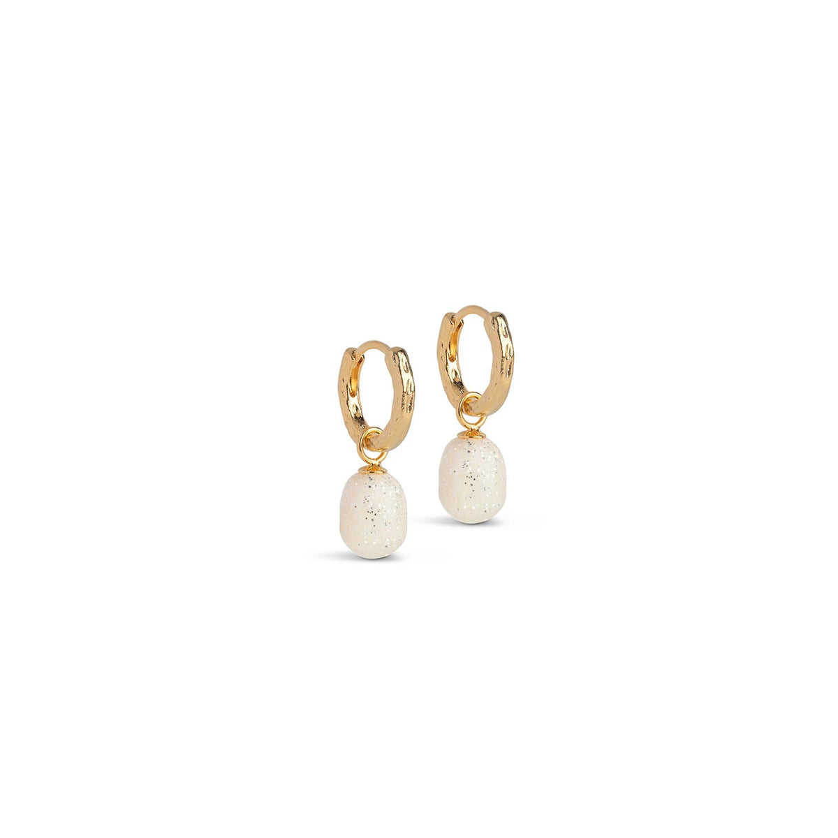 Enamel Significant Huggie Hoop Earrings, Gold