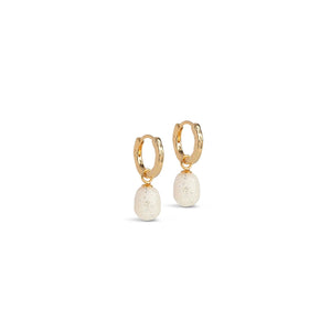 Enamel Significant Huggie Hoop Earrings, Gold