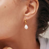 Enamel Significant Pearl Huggie Hoop Earrings, Gold
