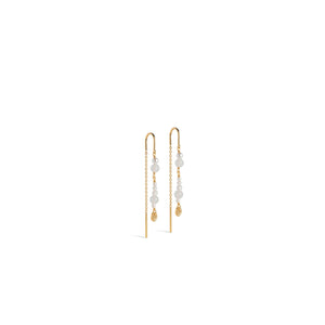 Enamel Sofia Pearl Earrings, Gold