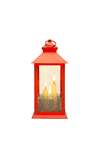 Enchante Festive Triple Candle Lantern, Red