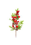 Enchante Festive Bauble Stem, Red