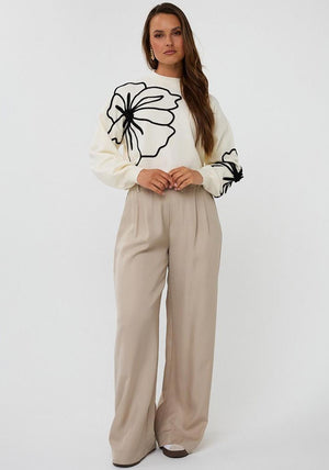 ESQUALO SWEATER TAPE FLOWER PATCH