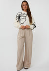 Esqualo Floral Outline Sweater, Cream