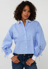 ESQUALO BLOUSE CROPPED STRIPES RHINESTON