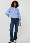 ESQUALO BLOUSE CROPPED STRIPES RHINESTON