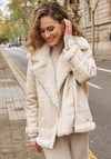 Esqualo Faux Fur Suedine Jacket, Cream