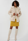 Esqualo Faux Fur Suedine Jacket, Cream