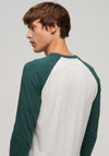 Superdry Essential Baseball Long Sleeve T-Shirt, Buck Green Marl