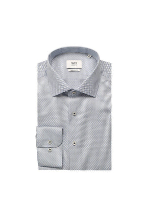1863 By Eterna Modern Fit Print Shirt, Light Blue
