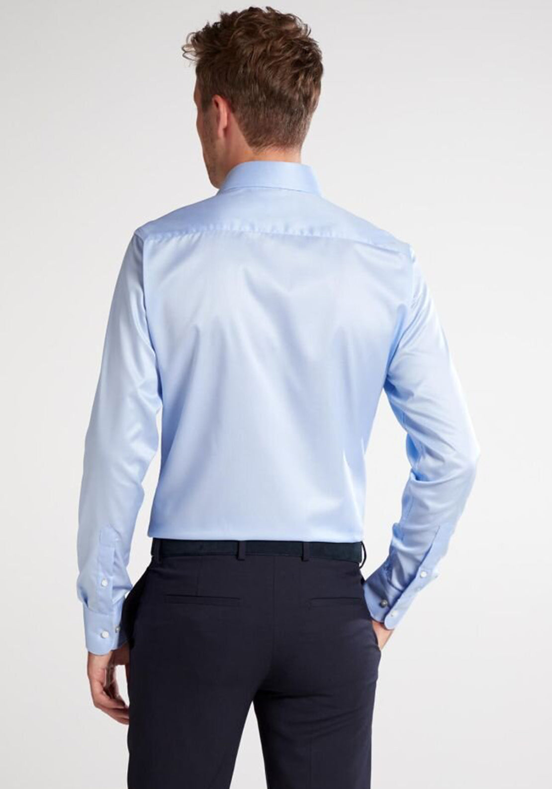 1863 by Eterna Plain Slim Fit Shirt, Light Blue
