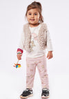 Ebita Girl Teddy Gilet Top & Bottom 3 Piece Set, Multi