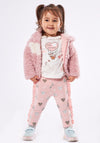 Ebita Girl Teddy Bomber Top & Leggings 3 Piece Set, Pink