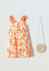 Ebita Mini Girl Dress and Bag Set, Orange