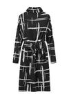 Elsewhere Marau Drawstring Waist Bold Print Midi Dress, Black