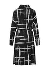 Elsewhere Marau Drawstring Waist Bold Print Midi Dress, Black