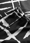 Elsewhere Marau Drawstring Waist Bold Print Midi Dress, Black