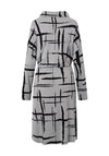 Elsewhere Marau Drawstring Waist Bold Print Midi Dress, Anthracite