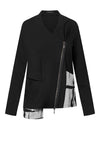 Elsewhere Alegre Patch Pattern Jersey Jacket, Black