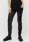 Elsewhere Senne Faux Leather Pattern Jersey Tregging, Black