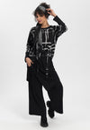 Elsewhere Rio Round Neck Bold Print Top, Black
