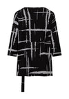 Elsewhere Rio Round Neck Bold Print Top, Black