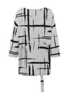 Elsewhere Rio Round Neck Bold Print Top, Anthracite