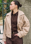 Esqualo Fleece Lined Hooded Jacket, Beige