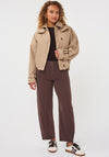 Esqualo Fleece Lined Hooded Jacket, Beige