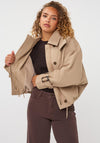 Esqualo Fleece Lined Hooded Jacket, Beige
