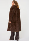 Esqualo Faux Fur Longline Coat, Brown