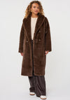 Esqualo Faux Fur Longline Coat, Brown