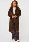 Esqualo Faux Fur Longline Coat, Brown