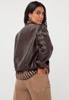 Esqualo Faux Leather Jacket, Brown
