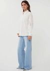 Esqualo Woven Embroidered Design Cotton Shirt, Off White