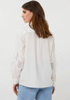 Esqualo Woven Embroidered Design Cotton Shirt, Off White
