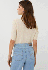 Esqualo Sequin Short Sleeve Knit Sweater, Cream