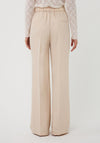 EsQualo High Waisted Wide Leg Trousers, Sand